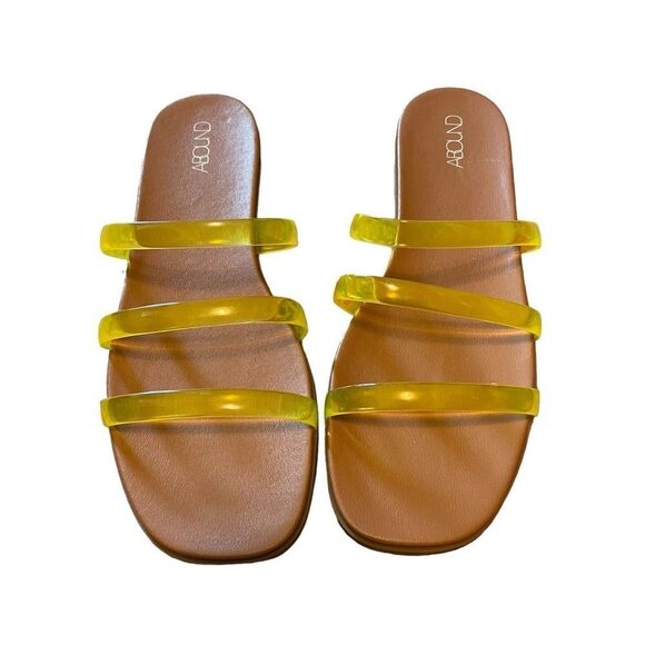 Abound Yellow Jelly Sammira Flat Sandals Size 9 NEW - Picture 3 of 5